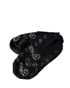 Mustad kootud Türgi sussid hõbedase, rohelise ja kuldse tikandiga.